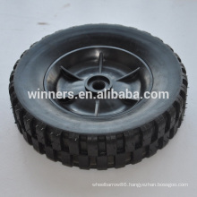 8 inch small plastic solid rubber wheel